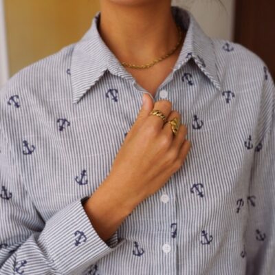 Chemise femme ancre marine
