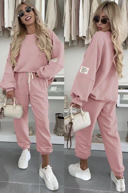 ensemble décontracté sweat et pantalon à cordon ajustable blush