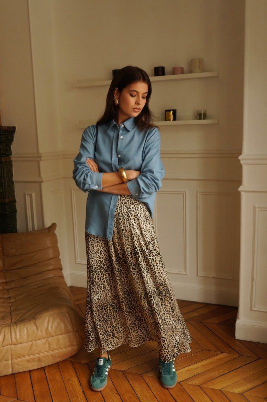 Jupe femme imprimée léopard
