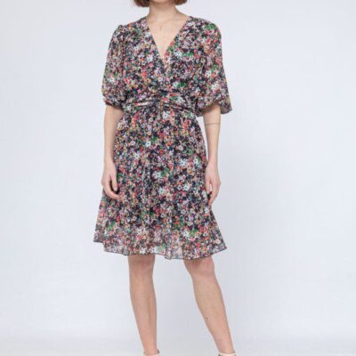 robe femme fleurie noire