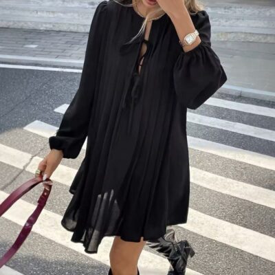 robe femme courte noire en voilage