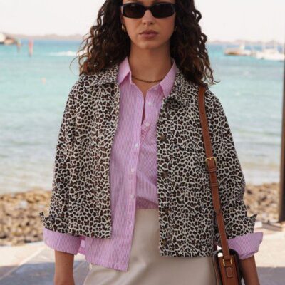 veste femme imprimée léopard