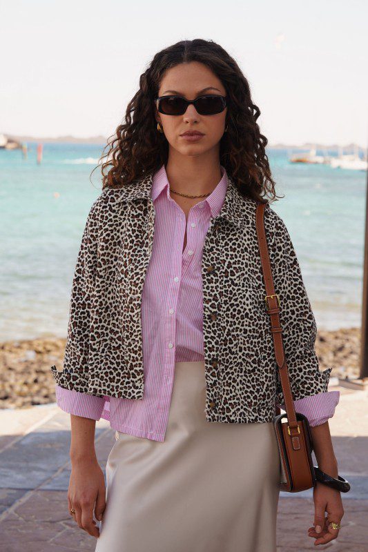 veste femme imprimée léopard