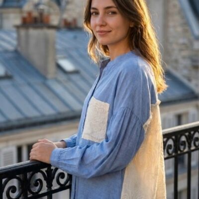 Chemisier à manches bouffantes